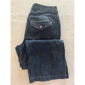 Venezia, Flared Flap Back Pocket, Women's Denim Blue Jeans, Size 14
